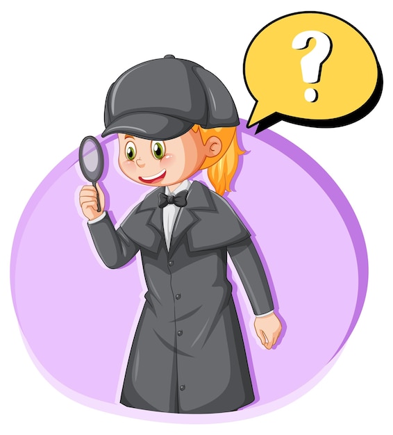 Free Vector detective looking for clues in template