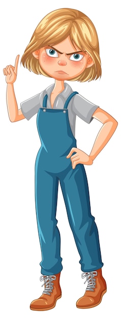 Free Vector determined girl in overalls