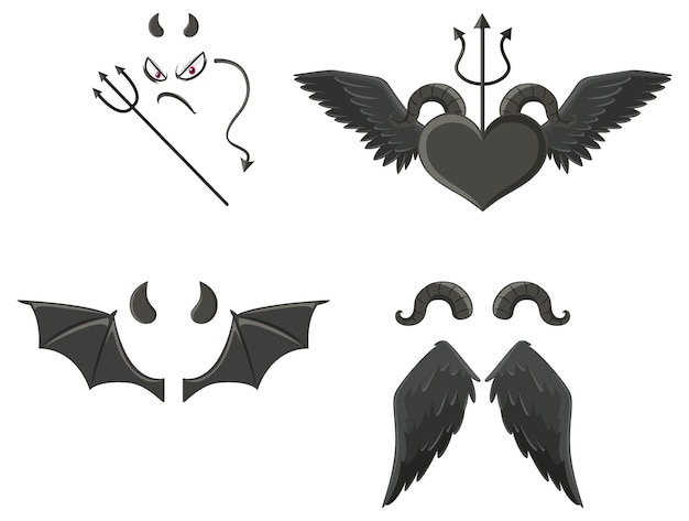 Free Vector devil and angel design elements