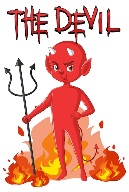 Free vector devil cartoon character on white background