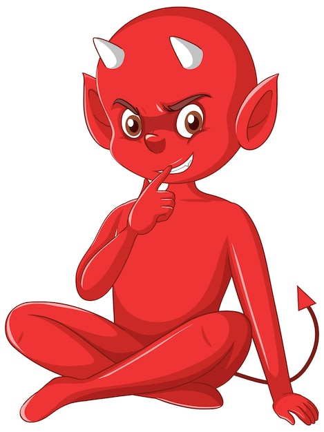 Devil cartoon character on white background