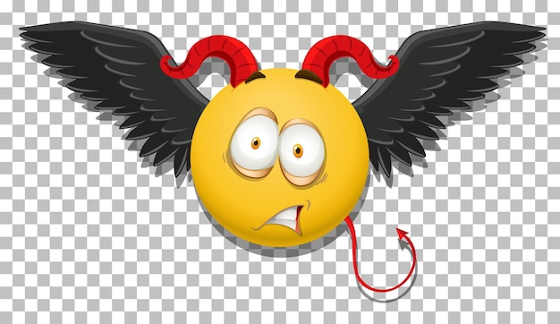 Free Vector devil emoticon with facial expression