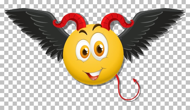 Devil emoticon with facial expression