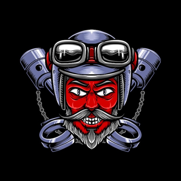 Free Vector devil face biker clothing design