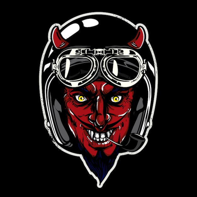 Devil with black helmet background