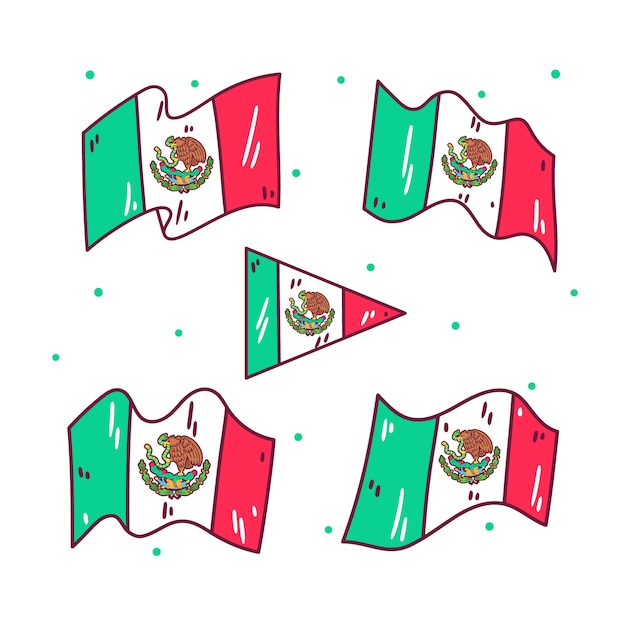 Free vector dia de la bandera celebration flag elements collection