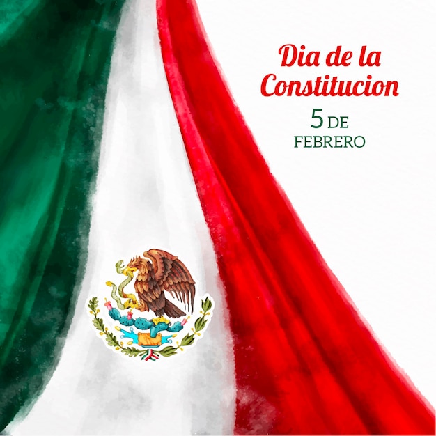 Free Vector día de la constitución with watercolor flag