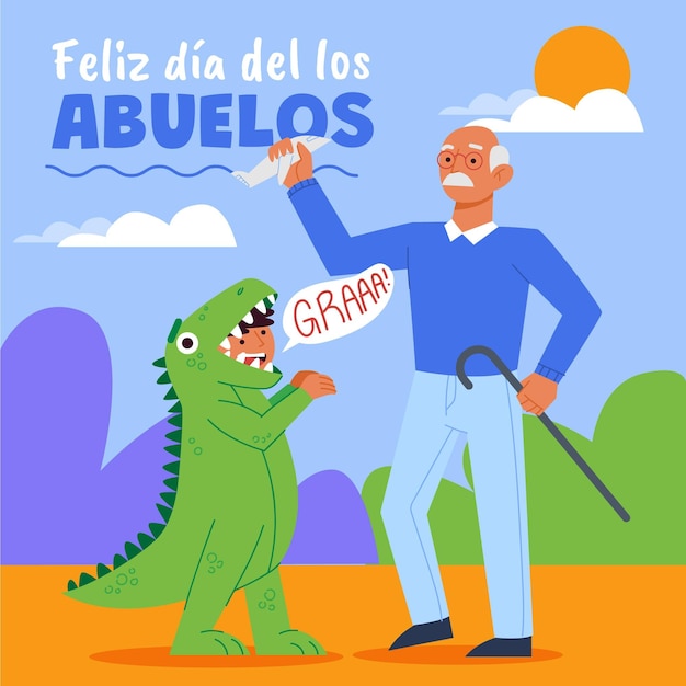 Dia de los abuelos illustration