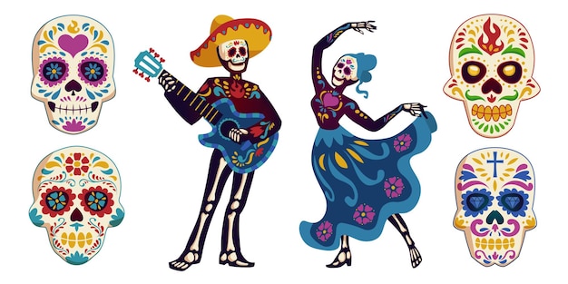 Dia de los muertos characters set