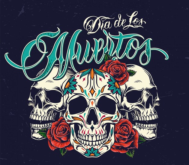 Dia De Los Muertos colorful concept