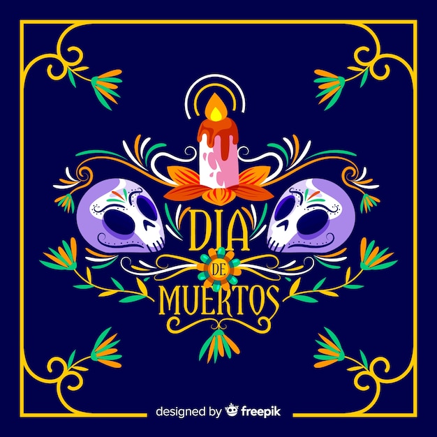 Free Vector dia de muertos background concept