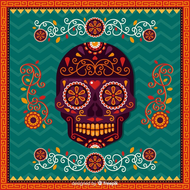 Dia de muertos background in flat design