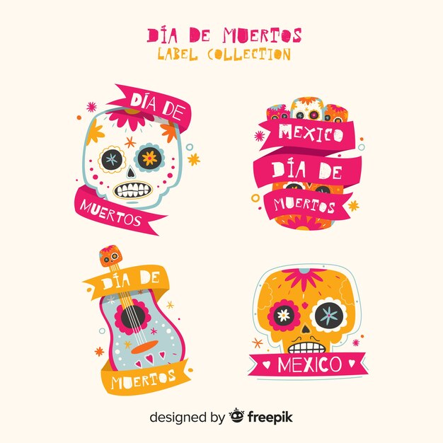 Día de muertos badge collection