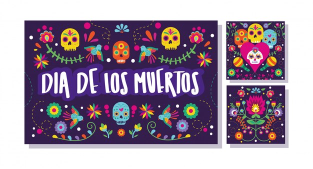 Dia de muertos card set