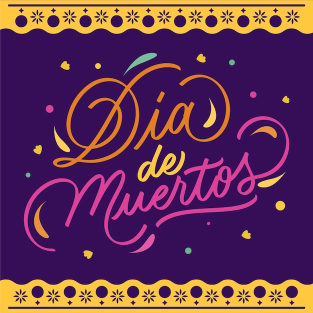 Free Vector dia de muertos celebration lettering