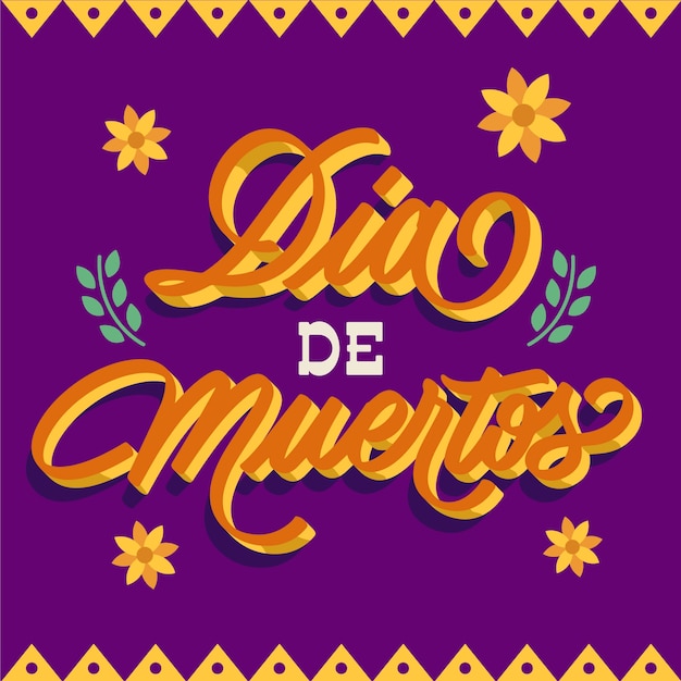 Free Vector dia de muertos celebration lettering