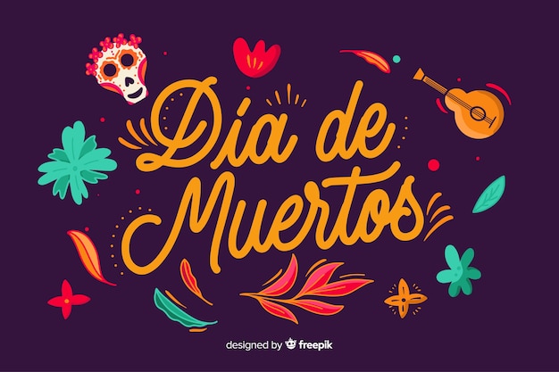 Día de muertos concept with flat design background