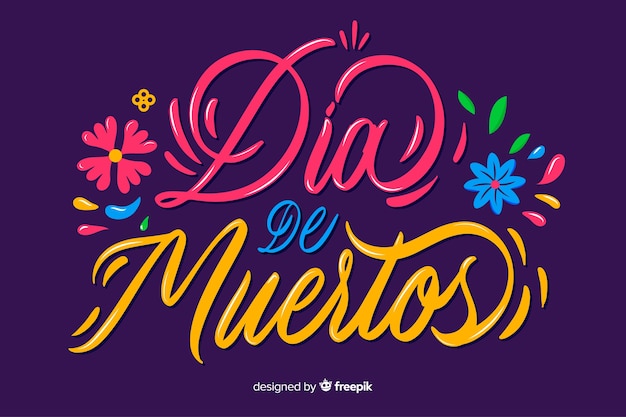 Día de muertos concept with flat design background