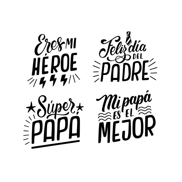 Dia del padre lettering set