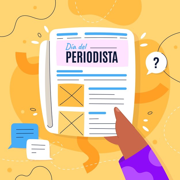 Dia del periodista hand drawn flat illustration