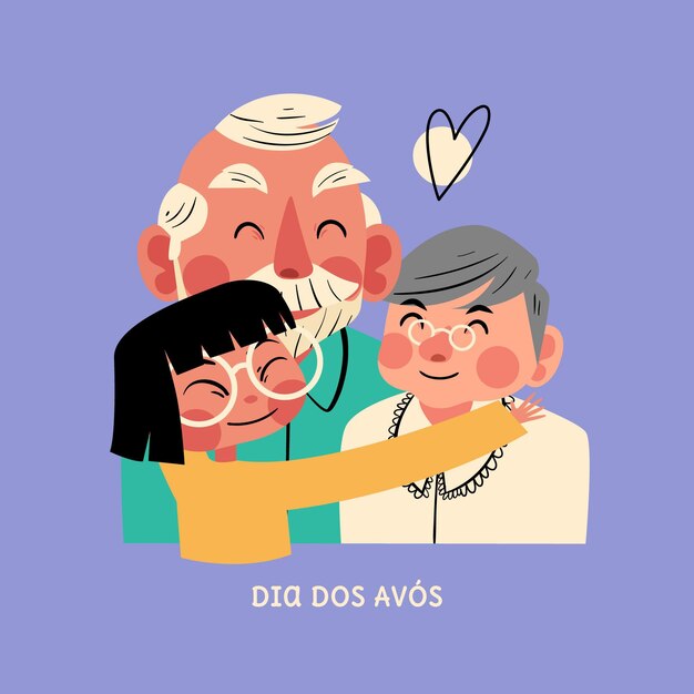 Dia dos avos celebration illustration