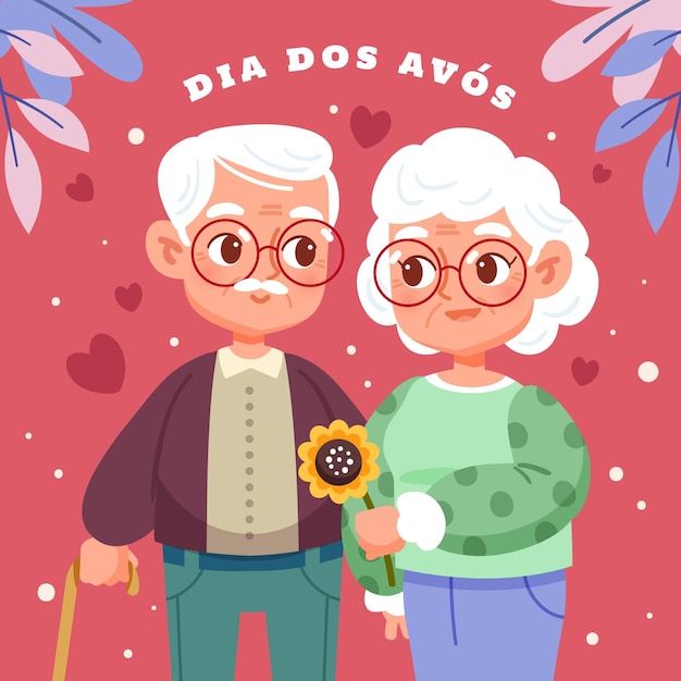 Dia dos avos celebration illustration