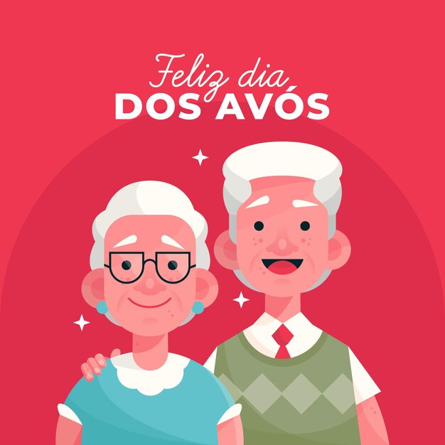 Dia dos avos concept in flat design