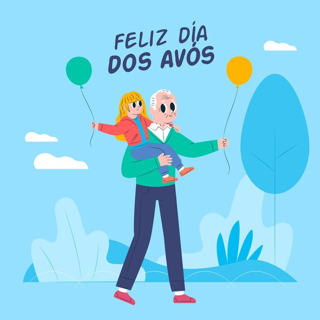 Dia dos avós illustration concept