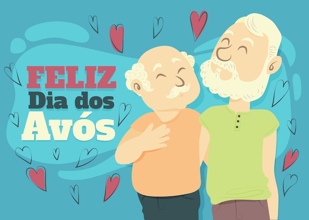 Free Vector dia dos avos illustration with grandparents