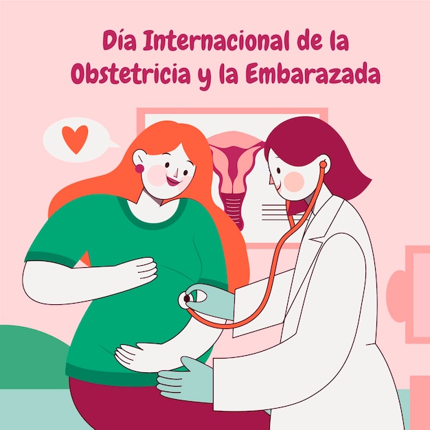 Free vector dia internacional de la obstetricia y la embarazada illustration