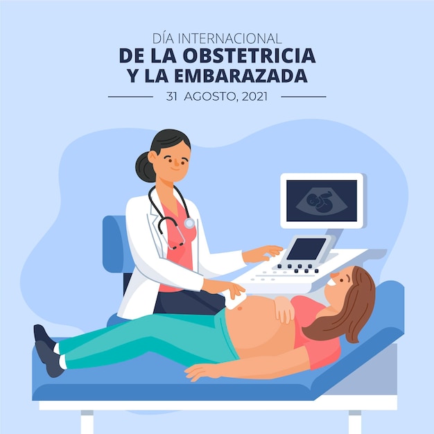 Free vector dia internacional de la obstetricia y la embarazada illustration