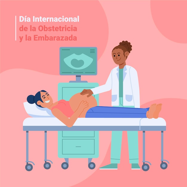 Dia internacional de la obstetricia y la embarazada illustration