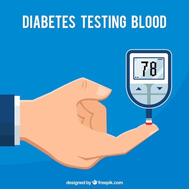 Diabetes testing blood background