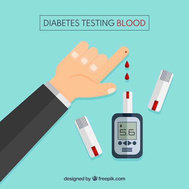 Diabetes testing blood background