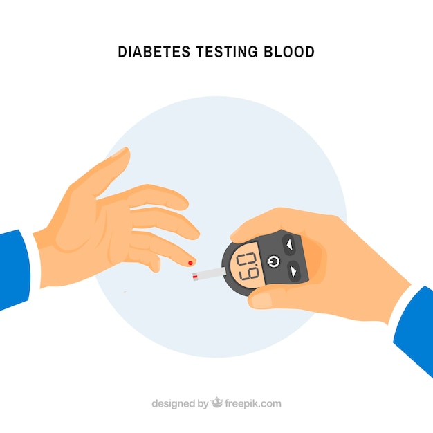 Diabetes testing blood background