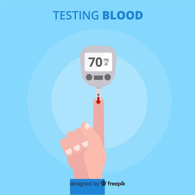 Diabetes testing blood background