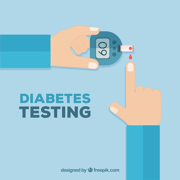 Free vector diabetics testing blood with flat design