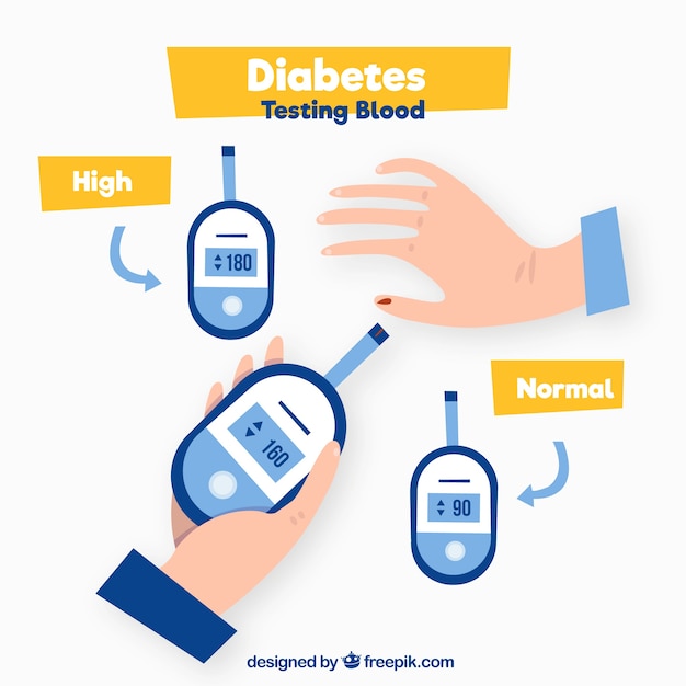 Free vector diabetics testing blood with flat design