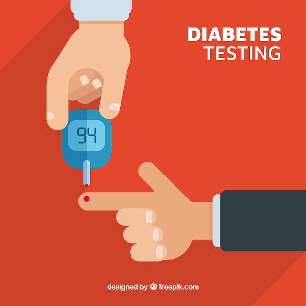 Free Vector diabetics testing blood with flat design