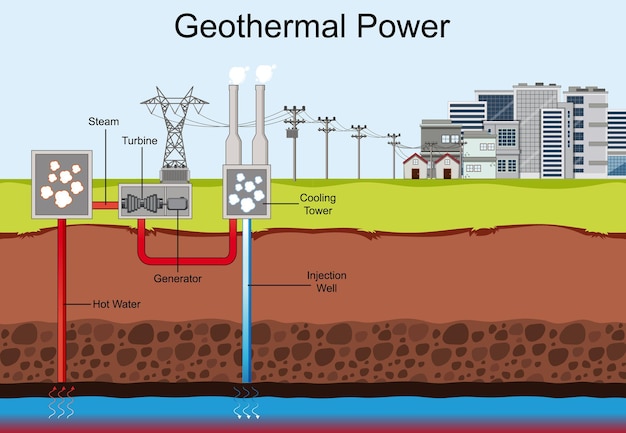 Diagram showing Geothermal Power