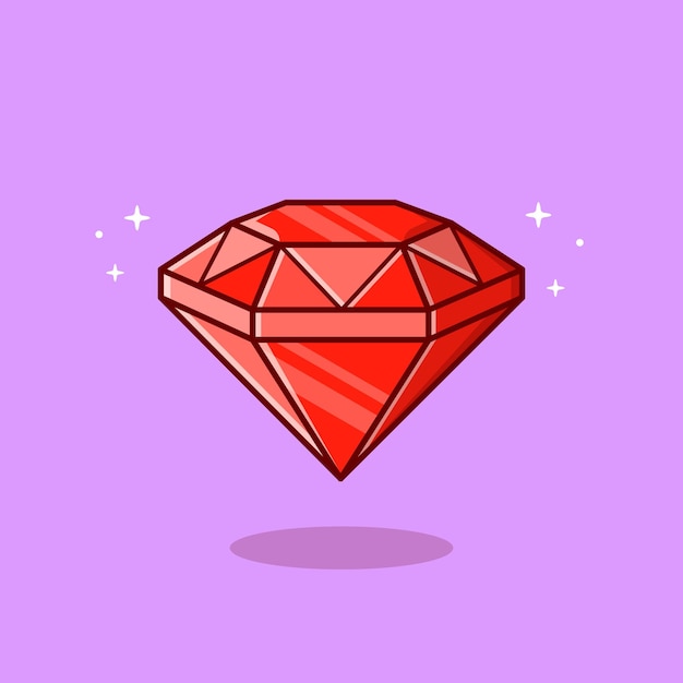 Free Vector diamond cartoon icon illustration. wealth object icon concept.