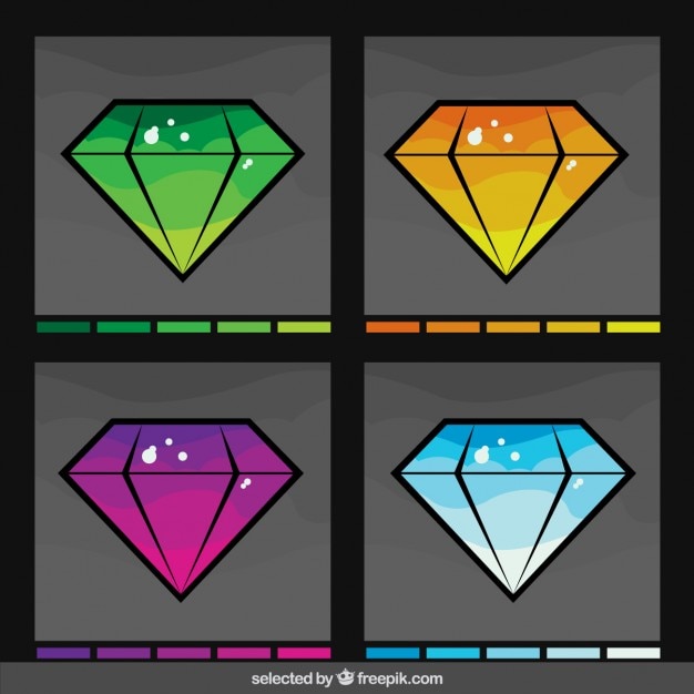 Free Vector diamonds in differents colors collection