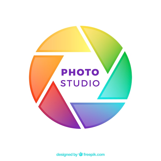 Diaphragm photography logo in colors