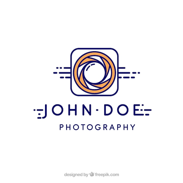 Diaphragm photography logo in flat style