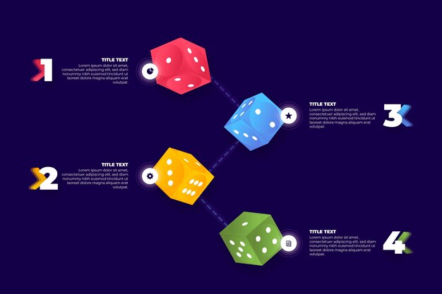 Dice infographic template concept