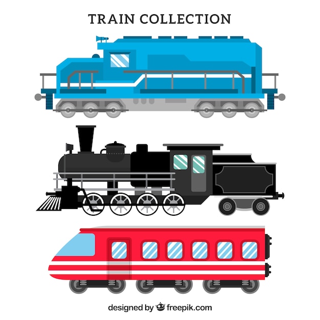 Different ages train collection