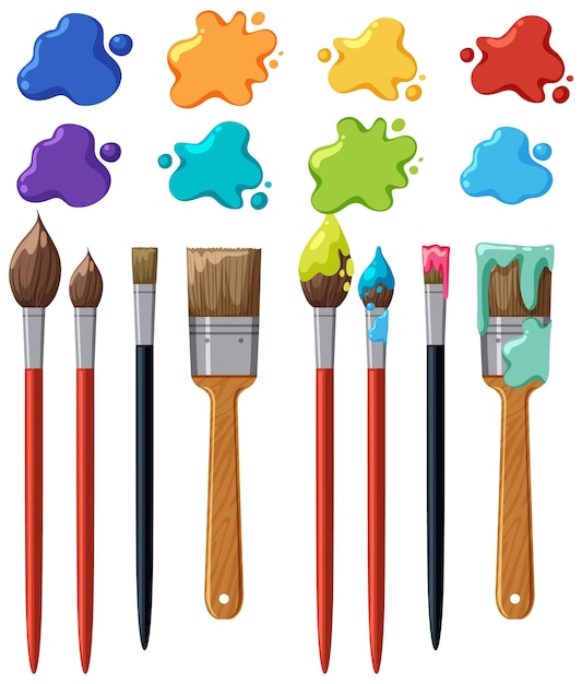 Free Vector different aint brushes set