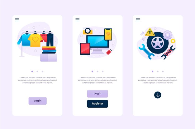 Different app interface concepts