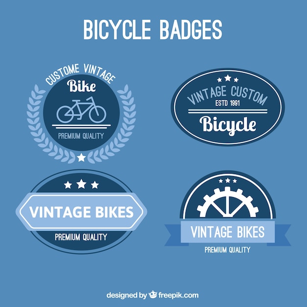 Different bike badges in retro style