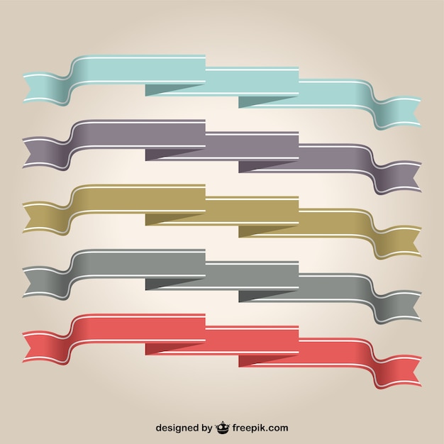 Free Vector different colors ribbons